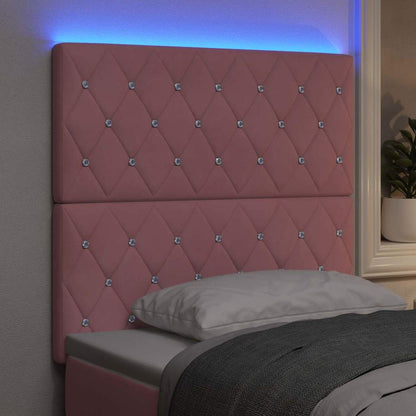 Testiera LED con strisce LED con testiera Rosa 100 cm Velluto | homemem39