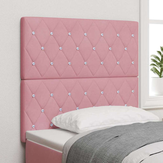 Testiera LED con strisce LED con testiera Rosa 100 cm Velluto | homemem39