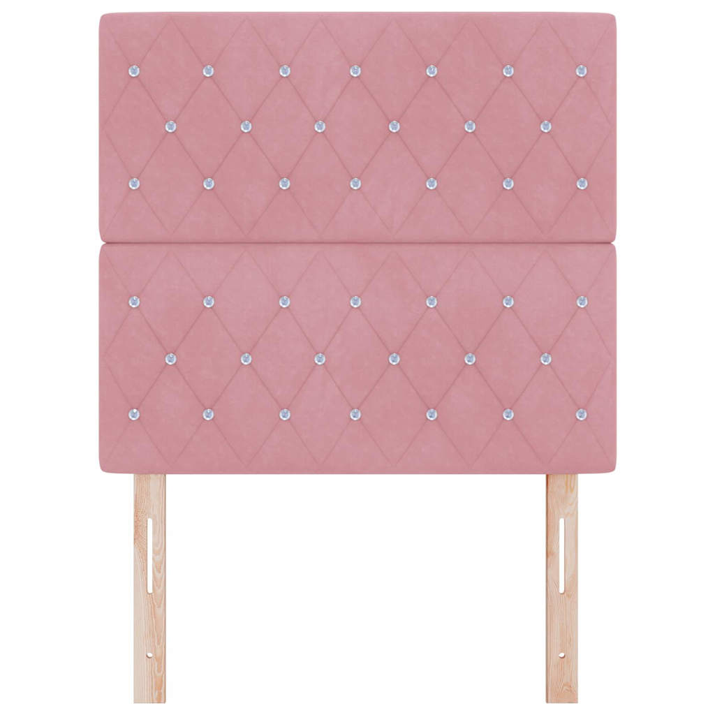 Testiera LED con strisce LED con testiera Rosa 100 cm Velluto | homemem39