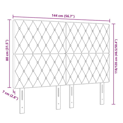 Testiera LED Argille con testiera Grigio chiaro 144 cm Velluto