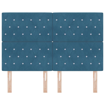 Testiera LED con luci a strisce a LED Blu scuro 144 cm Velluto