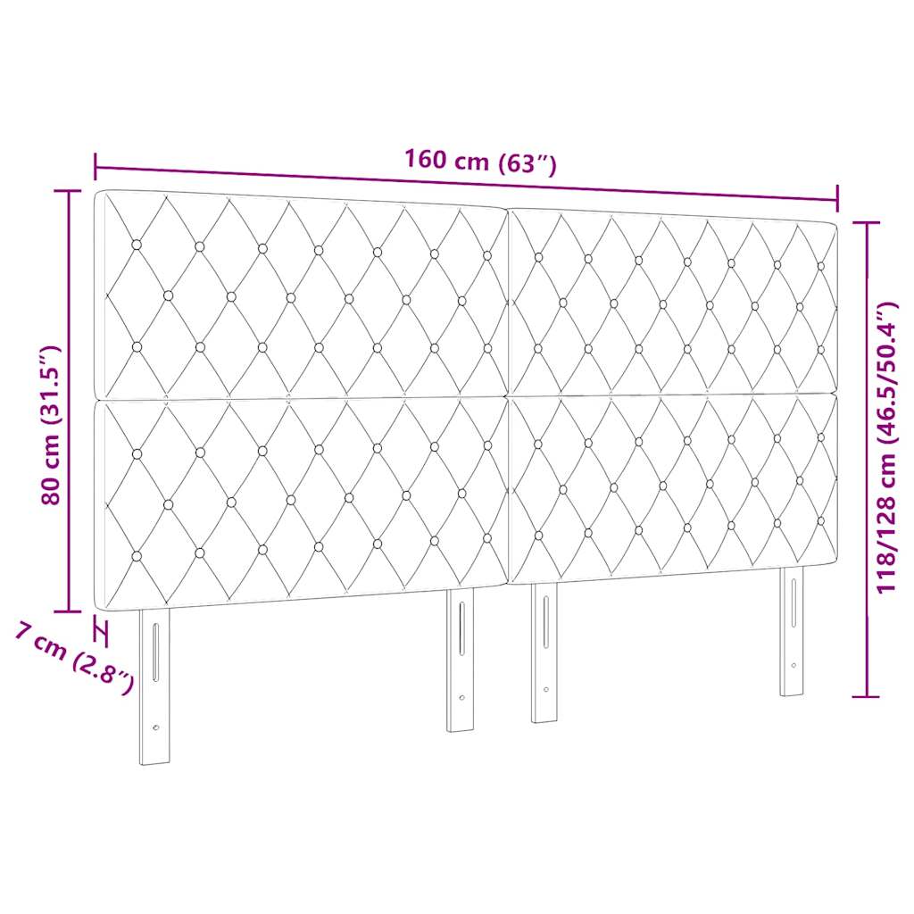 Testiera LED Argille con testiera Grigio scuro 80 cm Velluto