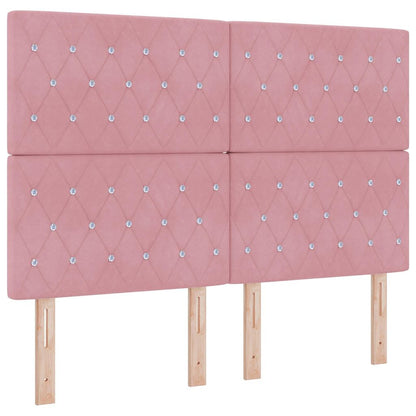 Testiera LED con strisce LED con testiera Rosa 160 cm Velluto | homemem39