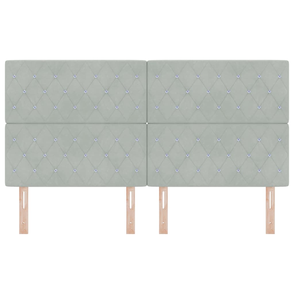 Testiera LED Argille con testiera Grigio chiaro 90 cm Velluto