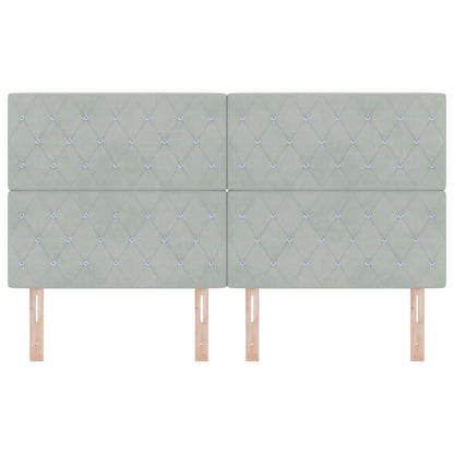 Testiera LED Argille con testiera Grigio chiaro 90 cm Velluto