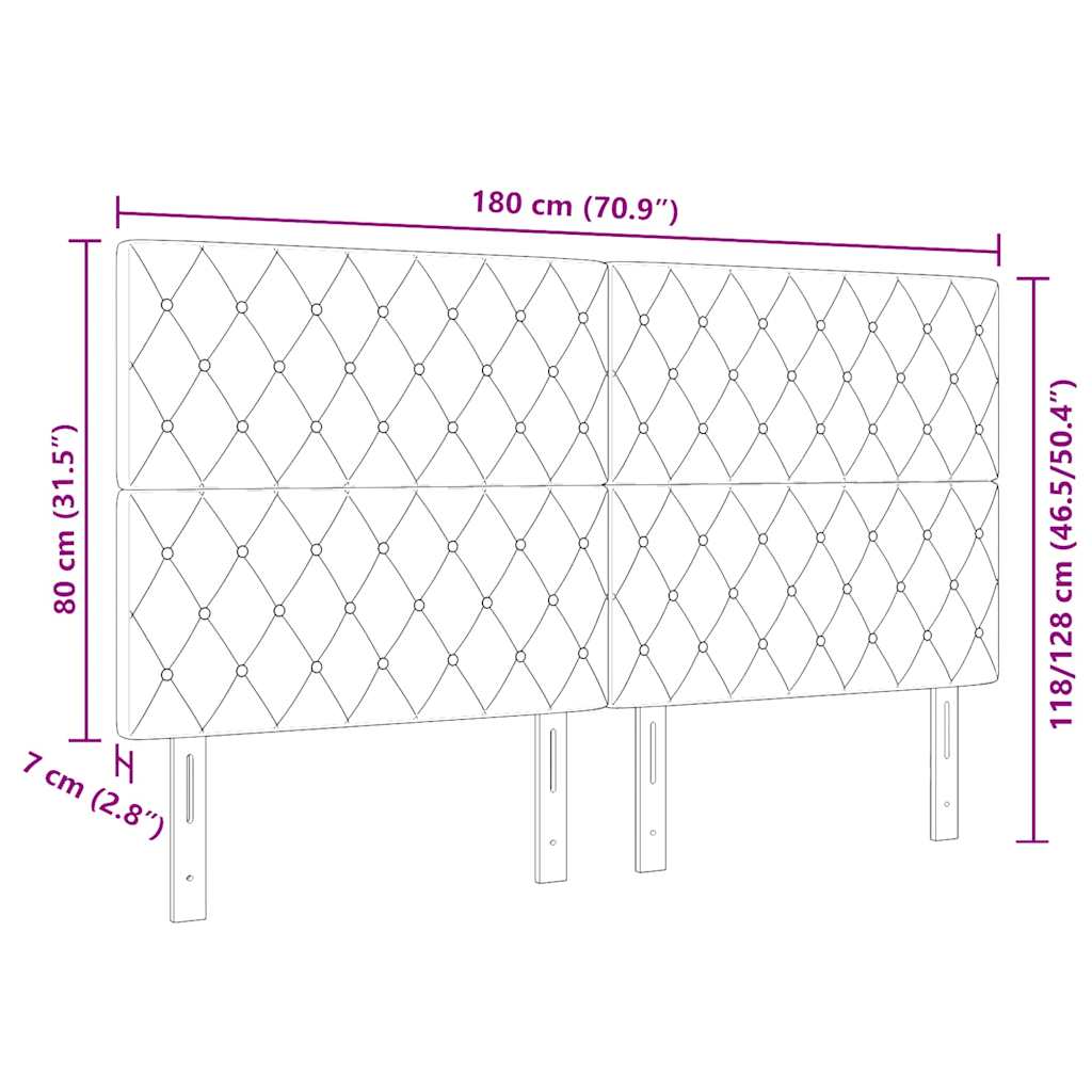 Testiera LED Argille con testiera Grigio chiaro 90 cm Velluto