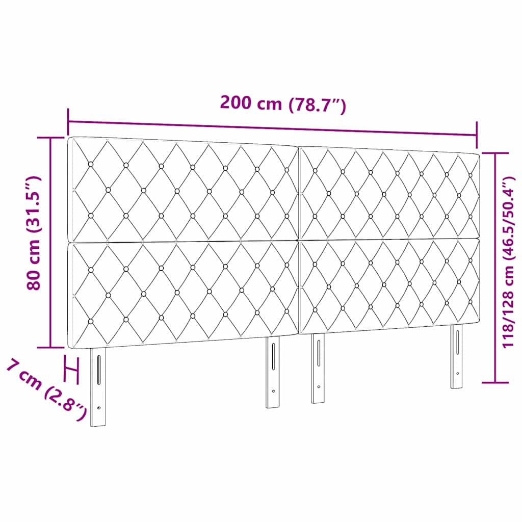 Testiera LED Argille con testiera Grigio chiaro 100 cm Velluto