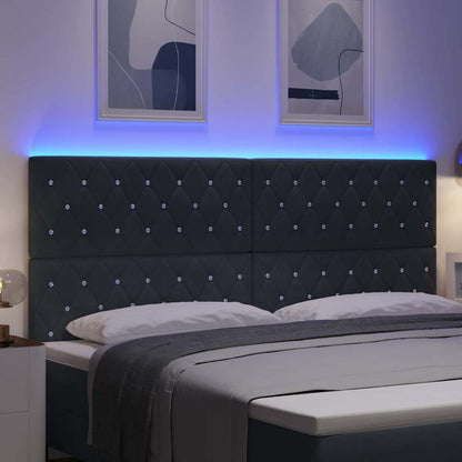 Testiera LED Argille con testiera Grigio scuro 100 cm Velluto