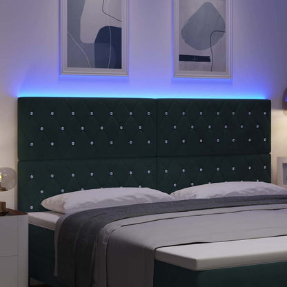 Testiera LED con strisce LED Verde Scuro 200 cm Velluto | homemem39