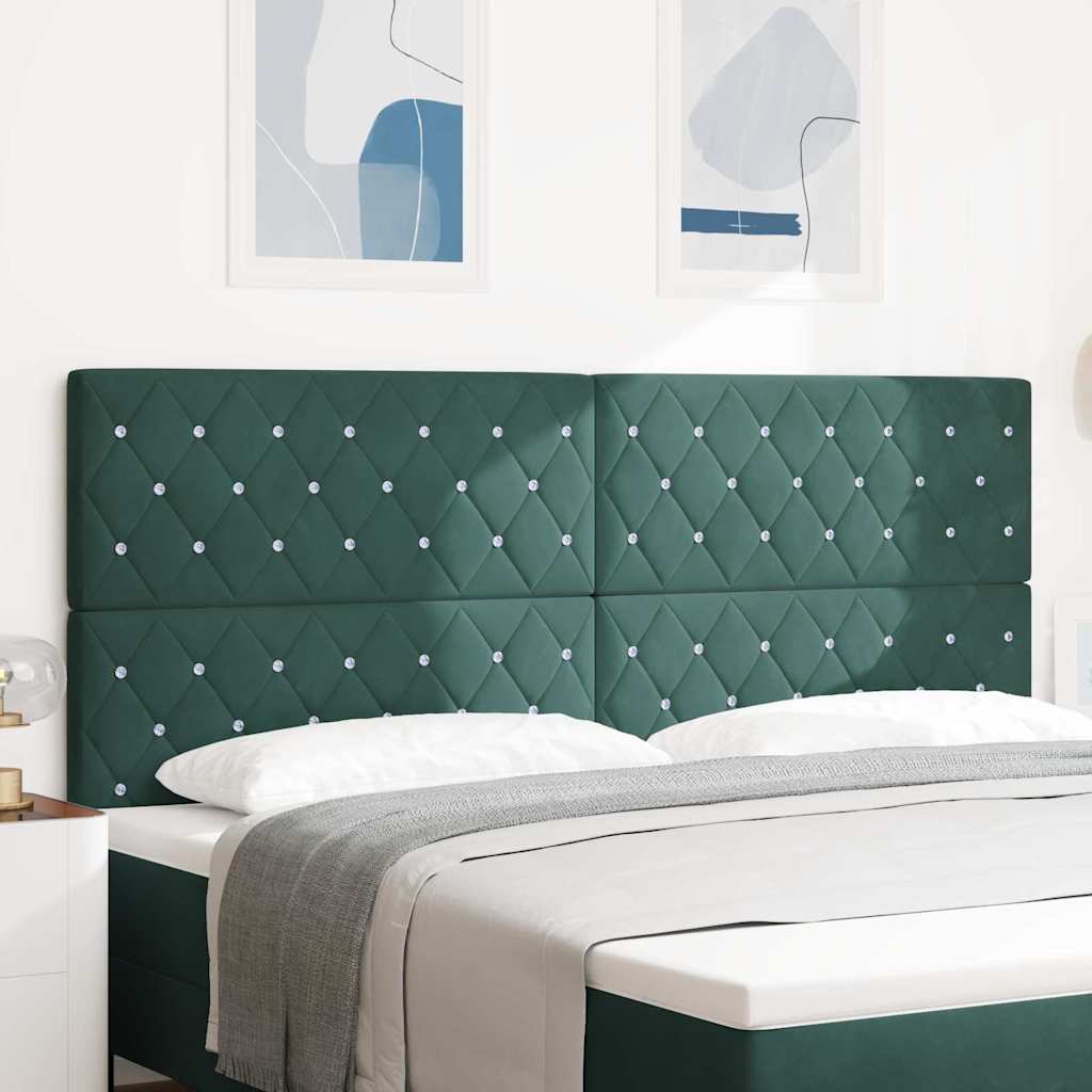 Testiera LED con strisce LED Verde Scuro 200 cm Velluto | homemem39