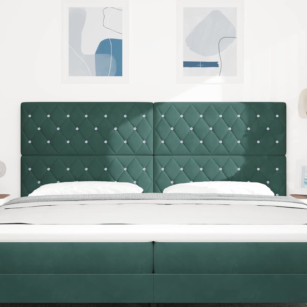 Testiera LED con strisce LED Verde Scuro 200 cm Velluto | homemem39