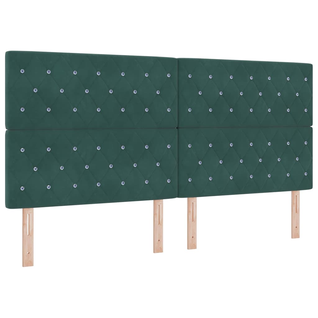 Testiera LED con strisce LED Verde Scuro 200 cm Velluto | homemem39