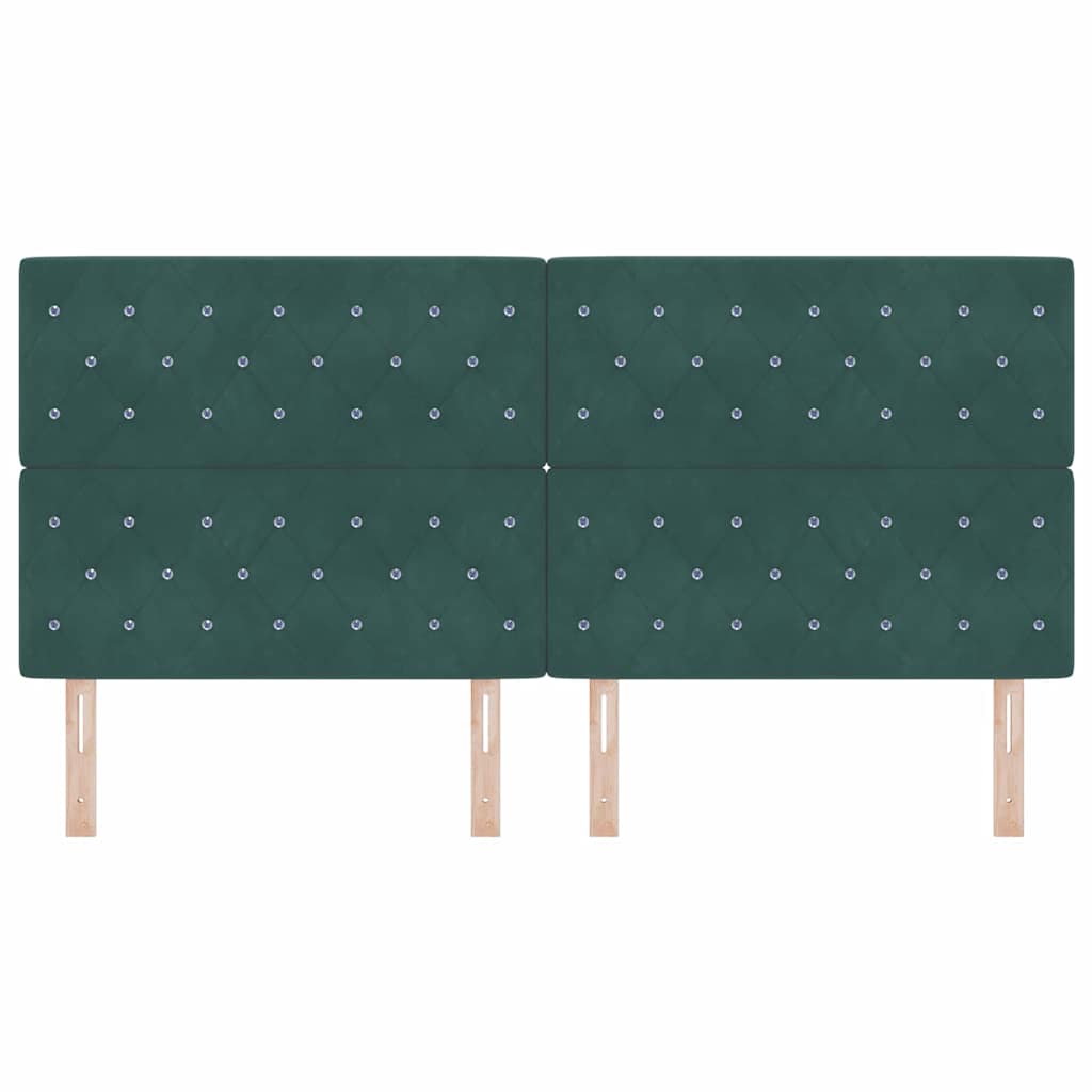 Testiera LED con strisce LED Verde Scuro 200 cm Velluto | homemem39