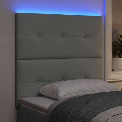 Testiera con luci a strisce a LED Grigio chiaro 80 cm Velluto