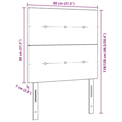 Testiera con luci a strisce a LED Grigio chiaro 80 cm Velluto
