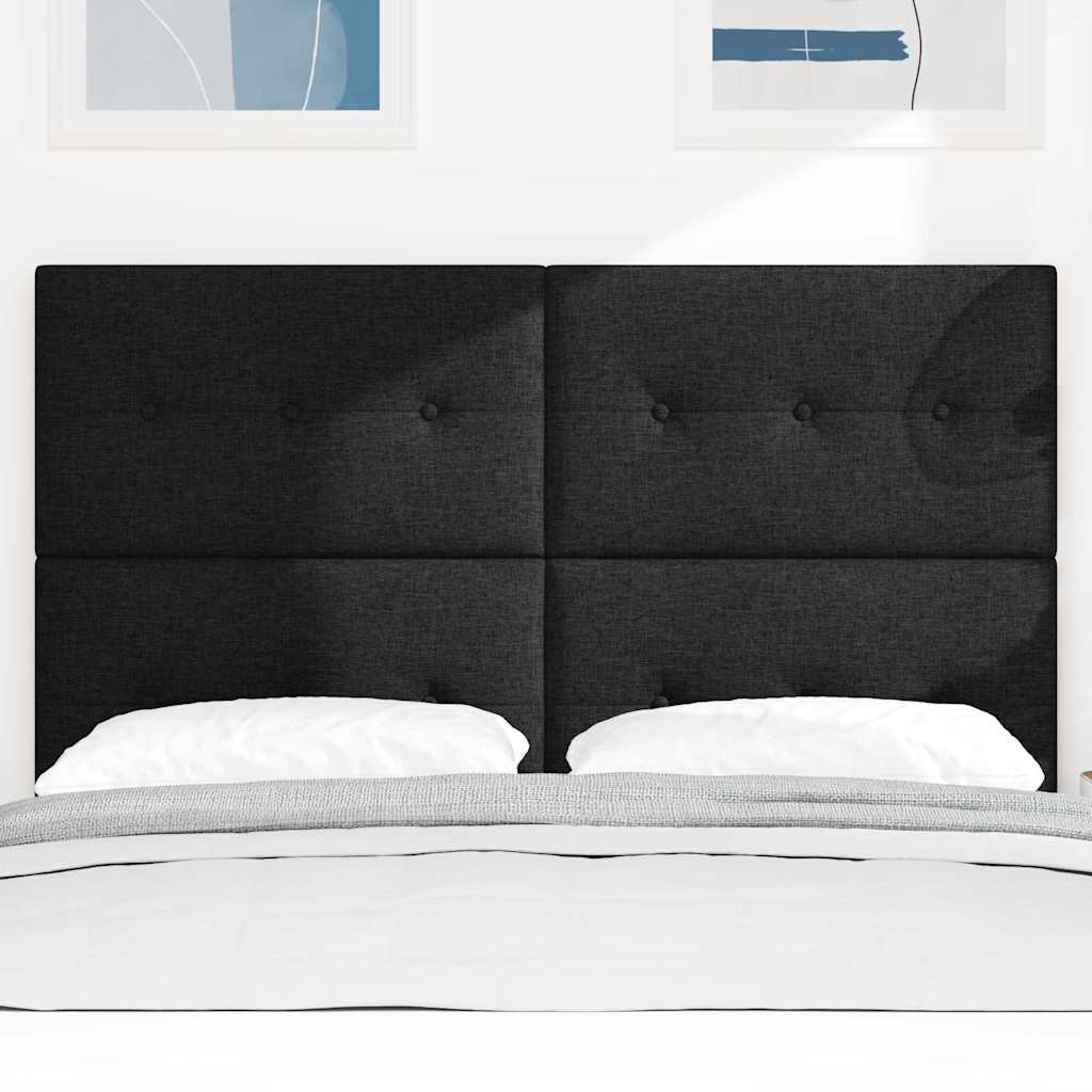 Testiera LED con strisce LED con testiera Nero 144 cm Tessuto | homemem39
