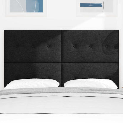 Testiera LED con strisce LED con testiera Nero 144 cm Tessuto | homemem39