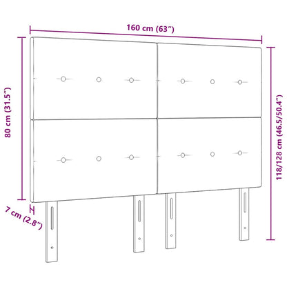 Testiera con luci a strisce a LED Grigio 80 cm Velluto