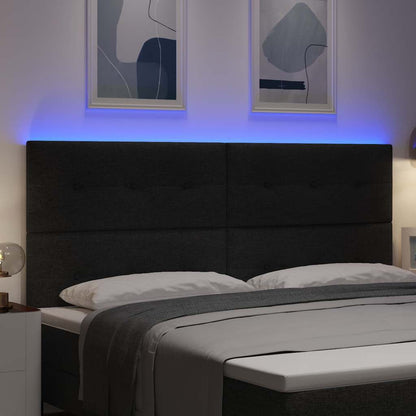 Testiera LED con luci a strisce a LED Nero 200 cm Poliestere