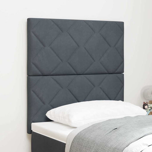 Testiera LED Grigio scuro 80 cm Velluto