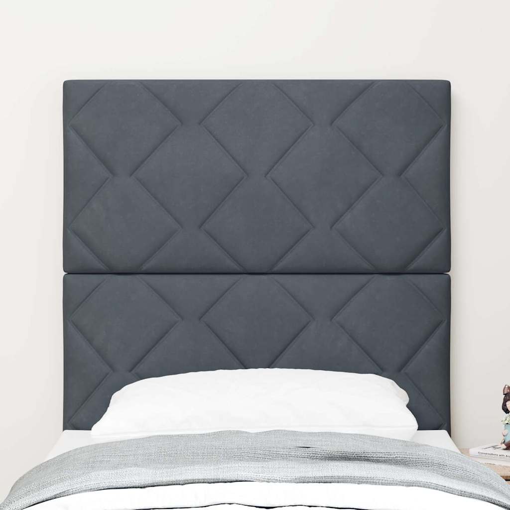 Testiera LED Grigio scuro 80 cm Velluto