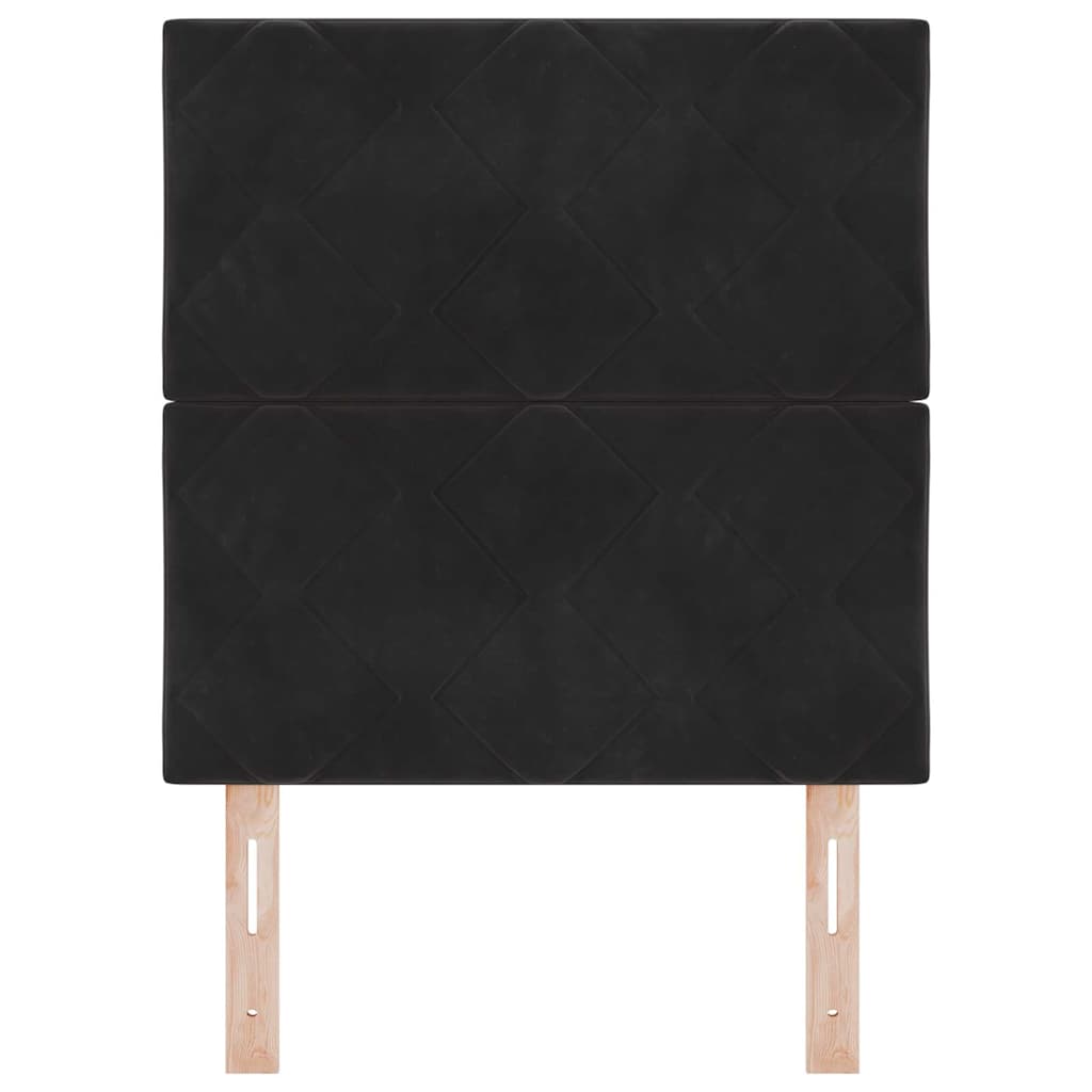 Testiera LED con luci a strisce a LED Nero 80 cm Velluto