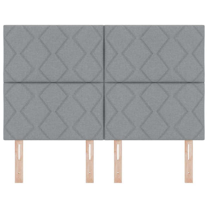 Testiera con luci a strisce a LED Grigio chiaro 144 cm Tessuto