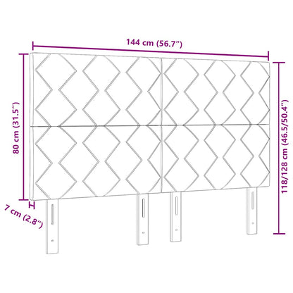 Testiera con luci a strisce a LED Grigio 144 cm Tessuto