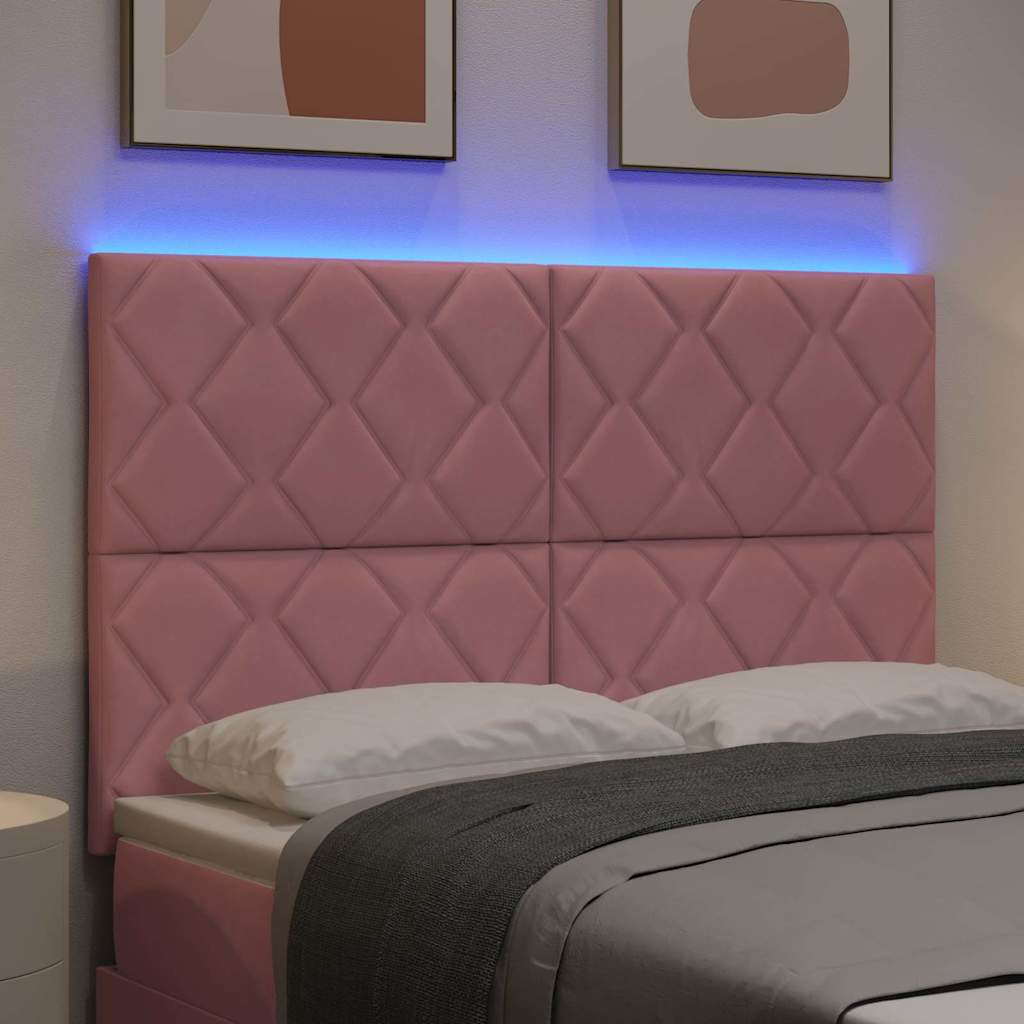Testiera LED Rosa 144 cm Velluto | homemem39
