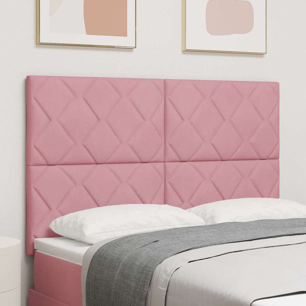 Testiera LED Rosa 144 cm Velluto | homemem39