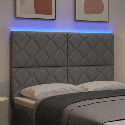 Testiera LED Grigio chiaro Tessuto