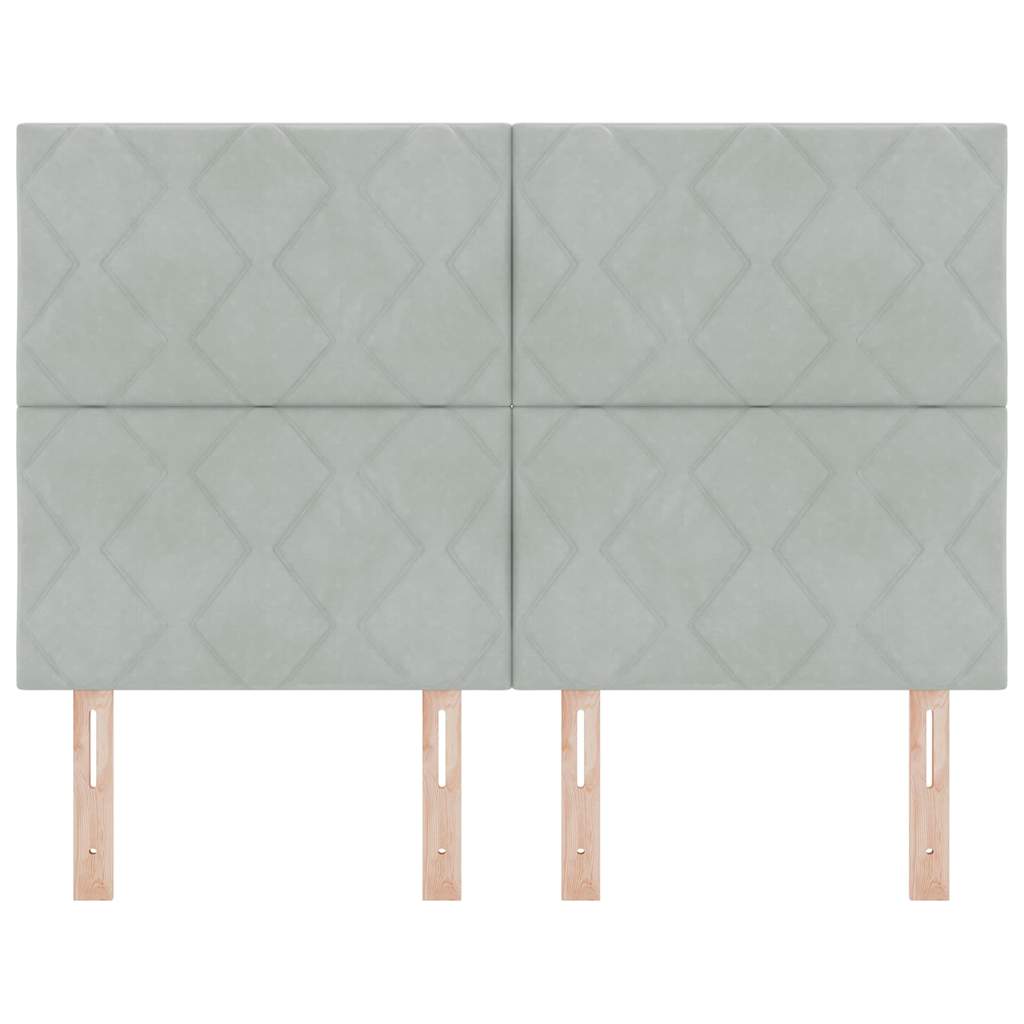 Testiera LED Geometrico Grigio chiaro 160 cm Velluto