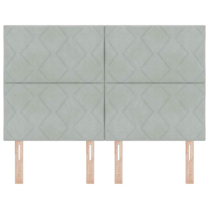 Testiera LED Geometrico Grigio chiaro 160 cm Velluto