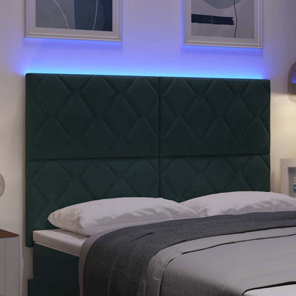 Testiera LED Verde Scuro 160 cm Velluto
