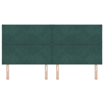 Testiera LED Geometrico con testiera Verde scuro 200 cm Velluto