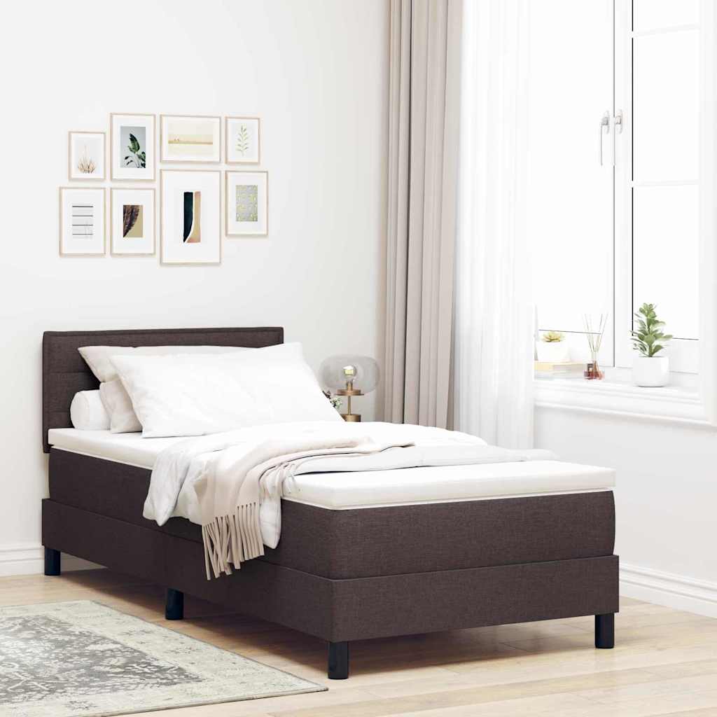 Letto a molle con testiera Marrone Scuro 80 x 200 cm Tessuto | homemem39