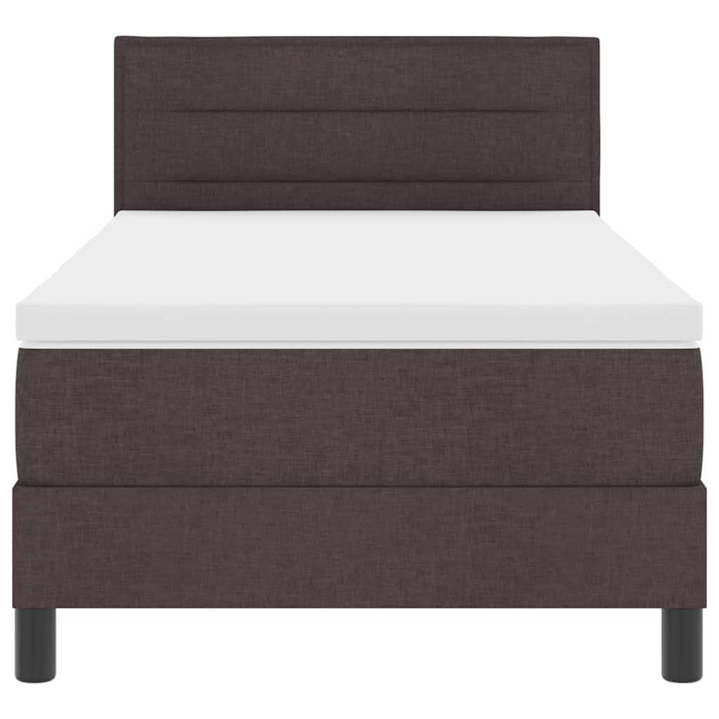 Letto a molle con testiera Marrone Scuro 80 x 200 cm Tessuto | homemem39
