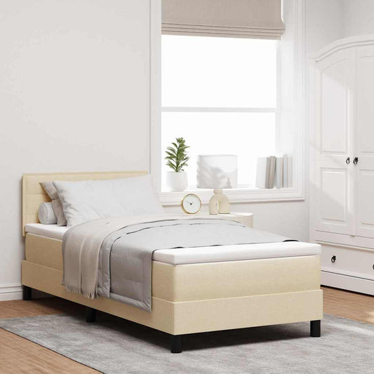 Letto a molle con testiera Crema 80 x 200 cm Tessuto | homemem39