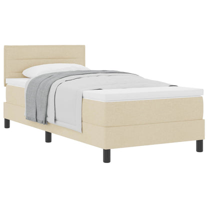 Letto a molle con testiera Crema 80 x 200 cm Tessuto | homemem39
