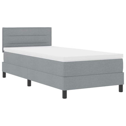 Letto a molle con materasso Grigio chiaro 90 x 190 cm Tessuto