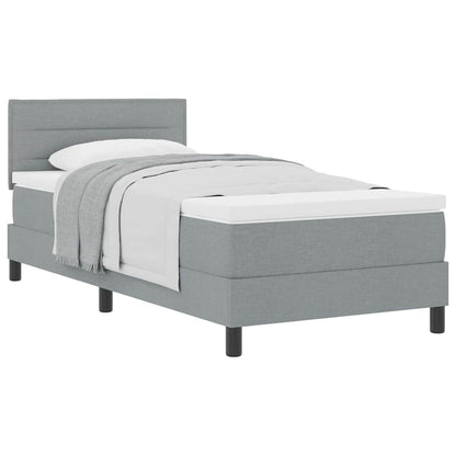 Letto box spring con materasso Grigio chiaro 90 x 190 cm