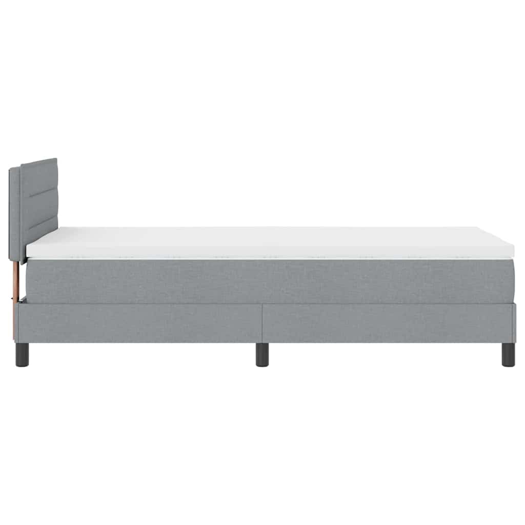 Letto a molle con materasso Grigio chiaro 90 x 190 cm Tessuto