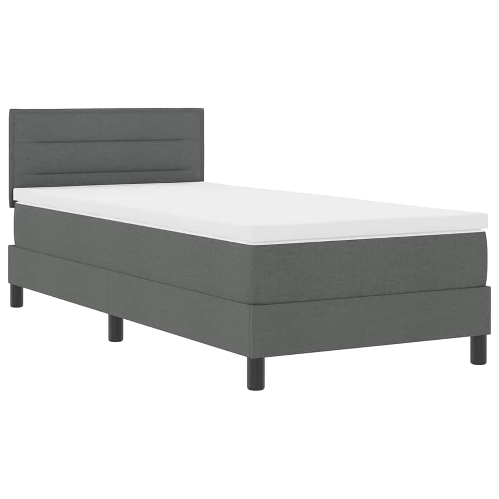 Letto a molle con testiera Grigio scuro 90 x 190 cm Tessuto | homemem39