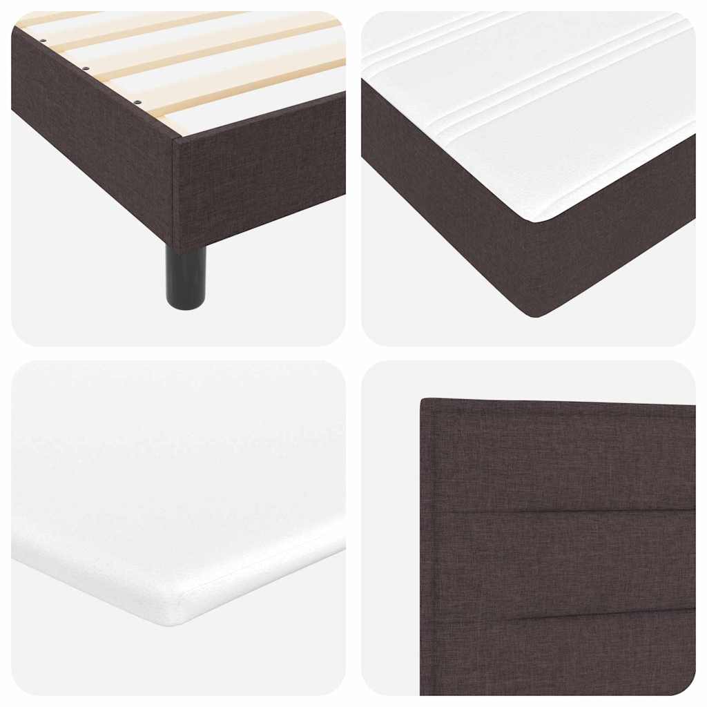Letto a molle con testiera Marrone Scuro 90 x 190 cm Tessuto | homemem39
