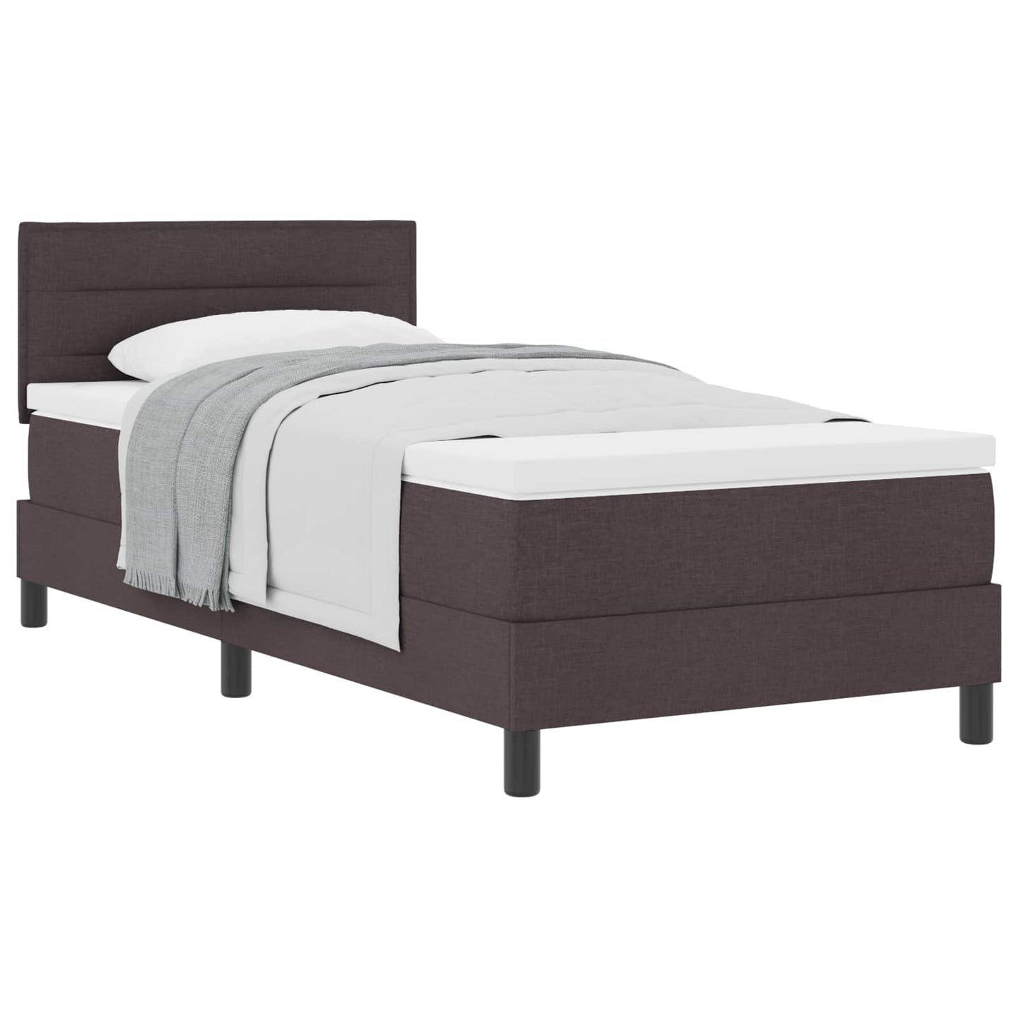 Letto a molle con testiera Marrone Scuro 90 x 190 cm Tessuto | homemem39