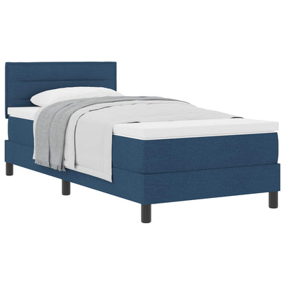 Letto a molle con cuscino con testiera Blu 90 x 190 cm Tessuto | homemem39
