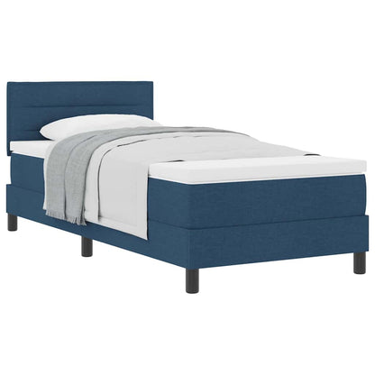 Letto box spring con materasso Blu 90 x 190 cm Tessuto