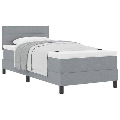 Letto a molle con materasso Grigio chiaro 90 x 200 cm Tessuto