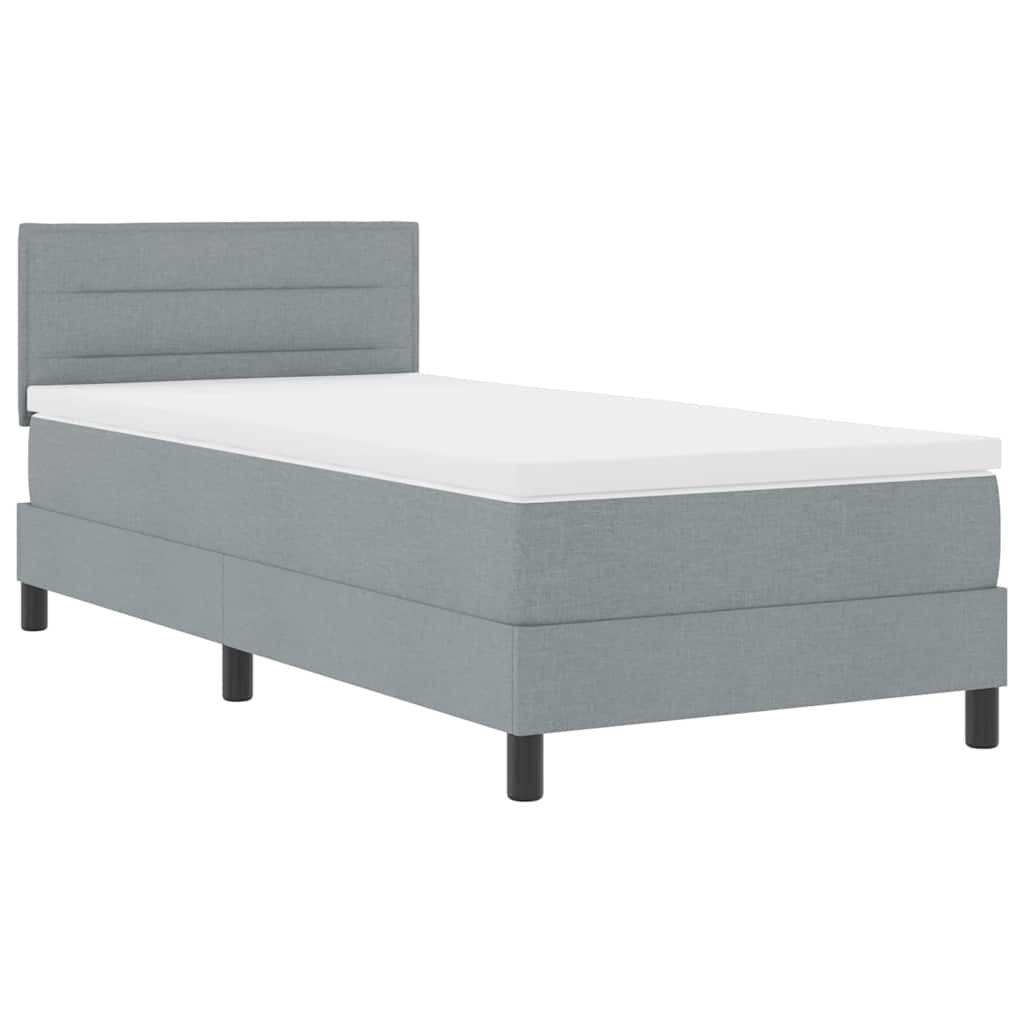 Letto box spring con materasso Grigio chiaro 90 x 200 cm