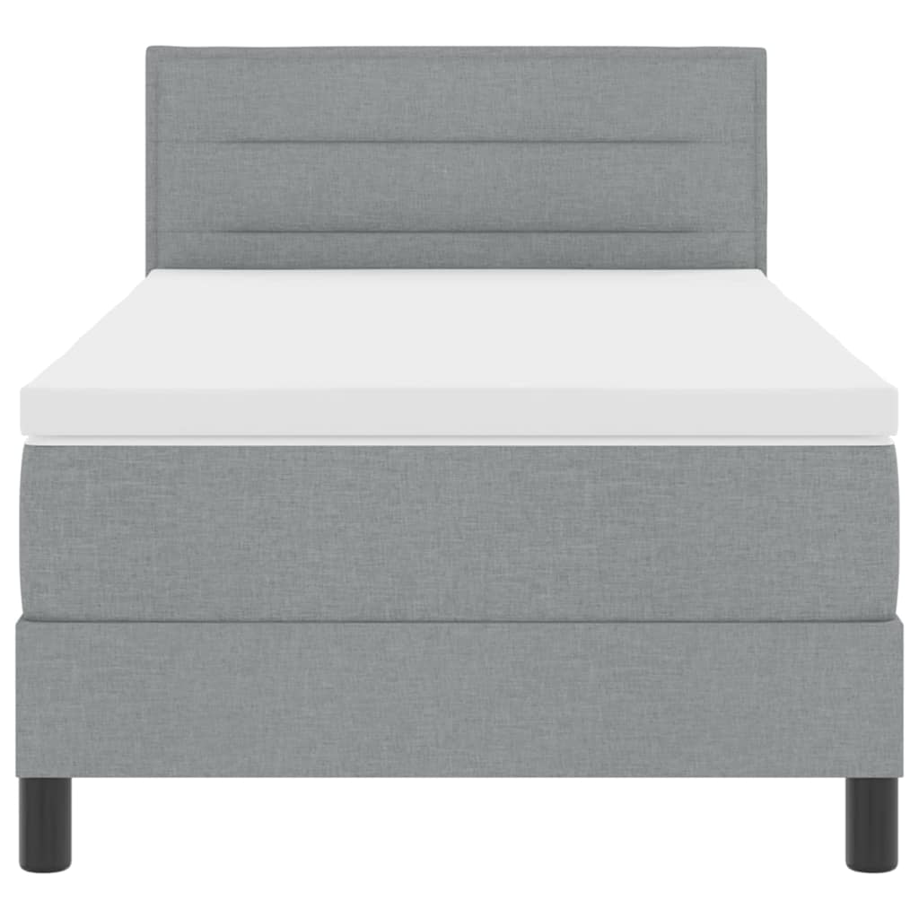Letto box spring con materasso Grigio chiaro 90 x 200 cm